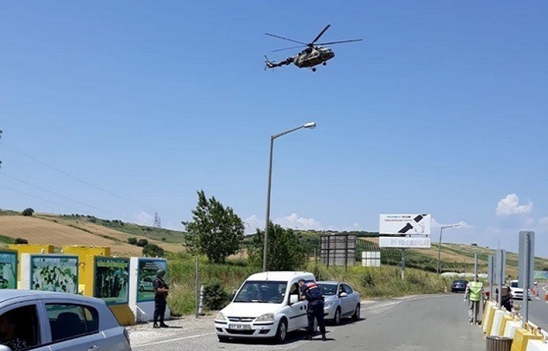 Helikopterli trafik denetimleri sürüyor