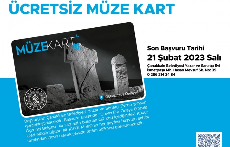 ÇANAKKALE BELEDİYESİNDEN ÜNİVERSİTELİLERE ÜCRETSİZ MÜZE KART